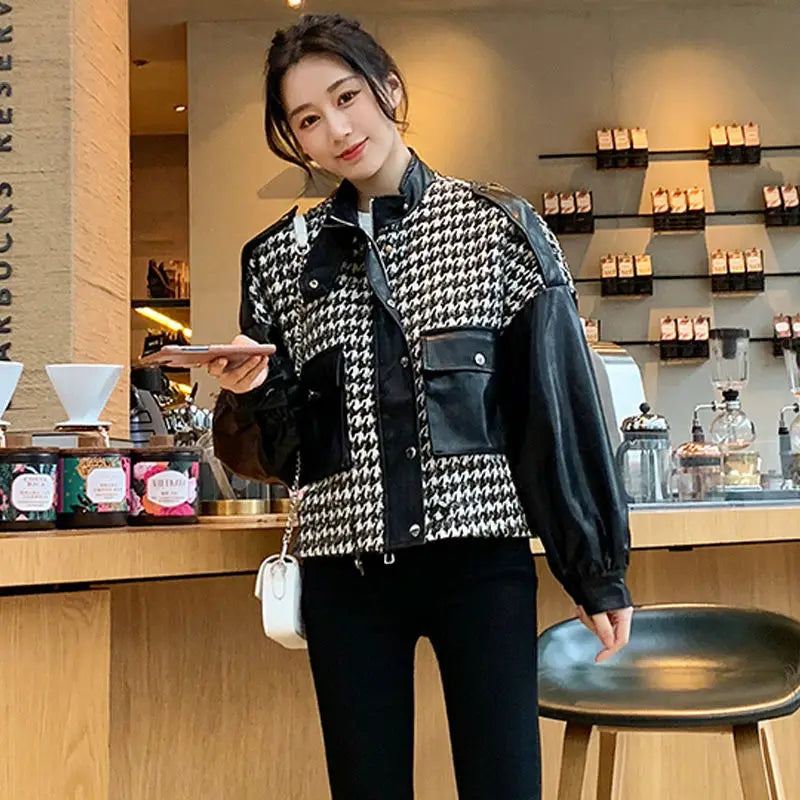 Cralom Women's 2024 Luxury Baseball Crop Jacket Winter Coat for Fashionable Fall Style