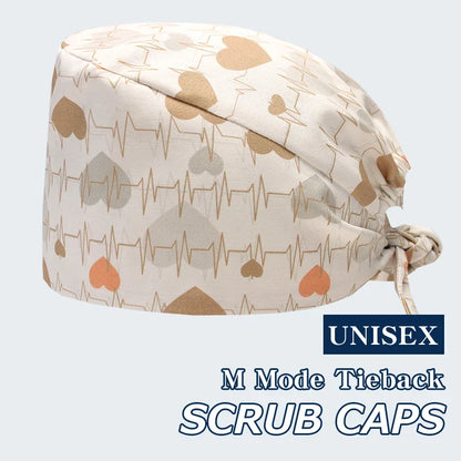 Cralom Cartoon Print Cotton Scrub Caps for Pet Grooming & Medical Professionals