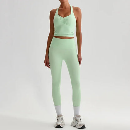 Cralom Naked Feel Seamless Yoga Set: Sports Bra & Slim-Fit Leggings