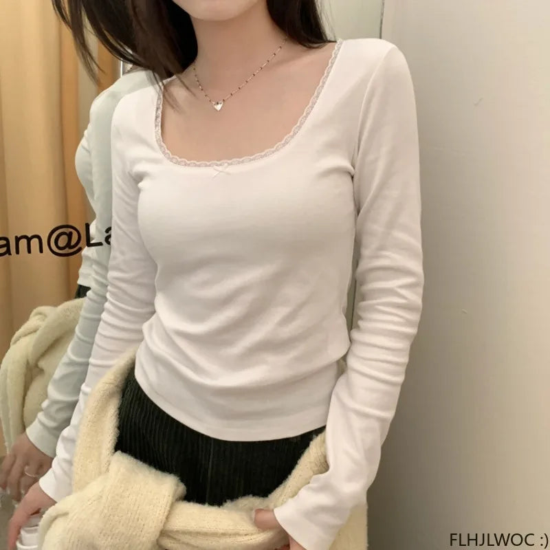 Cralom Flower Print Vintage Long Sleeve O Neck Tee