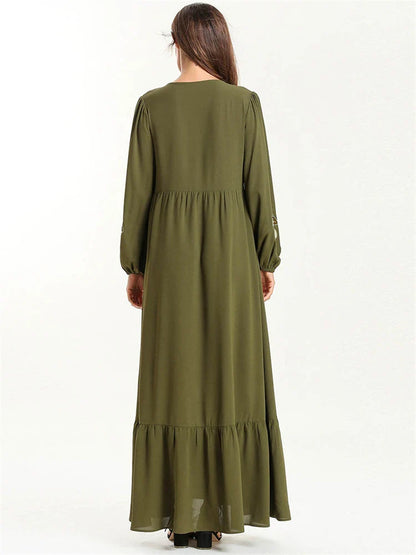 Cralom Ramadan Eid Abaya Kaftan Modest Dress for Muslim Women