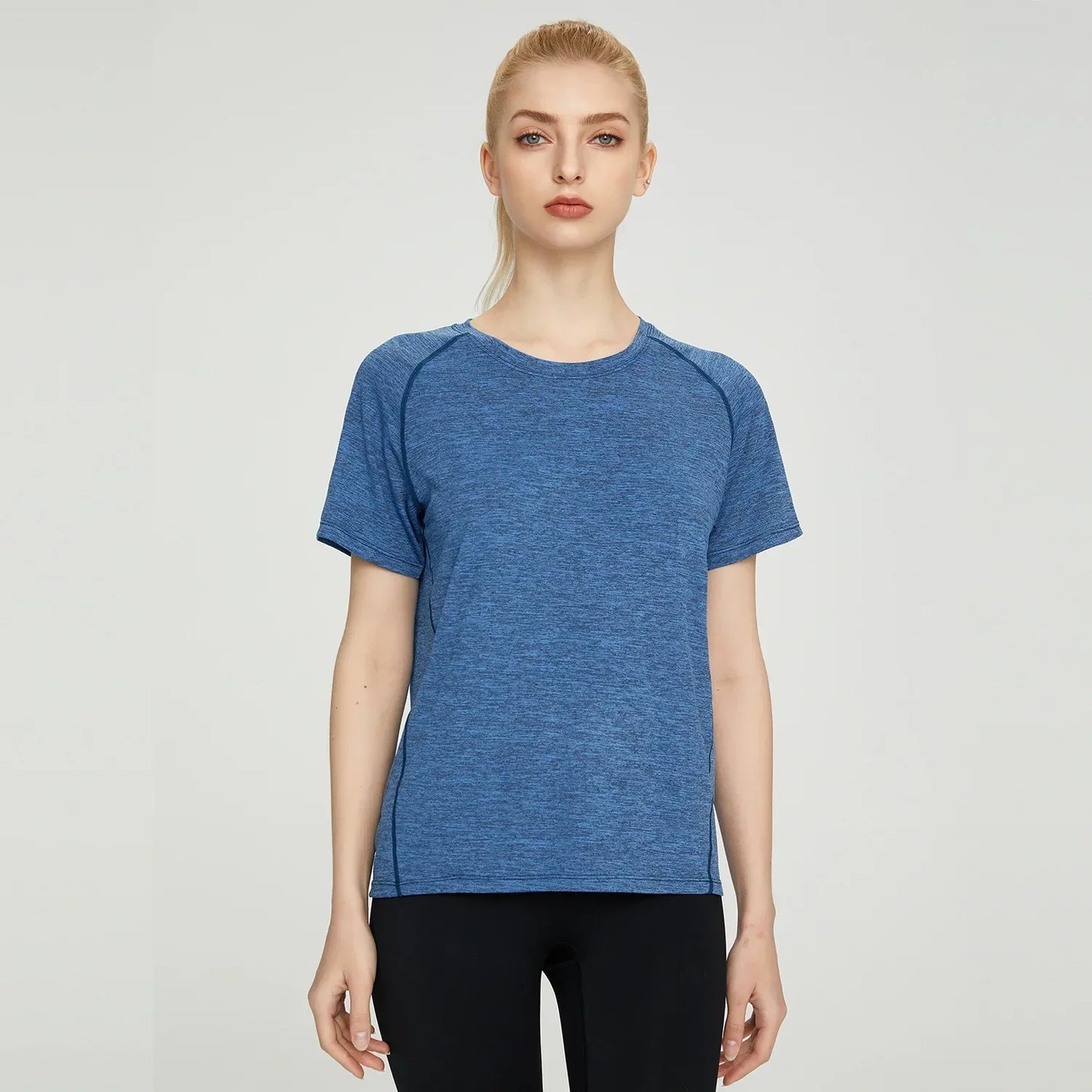 Cralom Seamless Yoga T-shirt for Women - Quick Dry Fitness Top