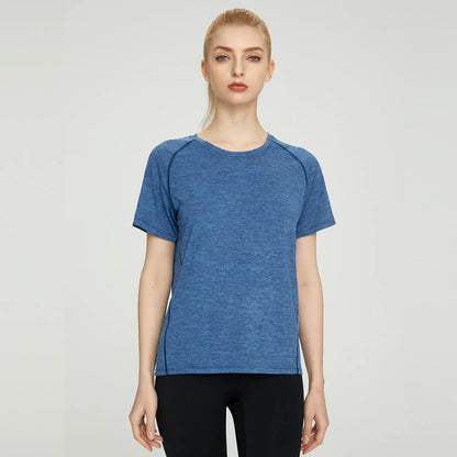 Cralom Seamless Yoga T-shirt for Women - Quick Dry Fitness Top