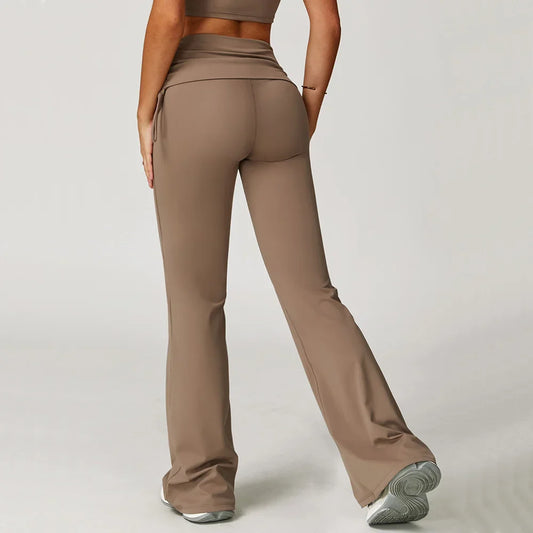 Cralom High Waist Bell-Bottom Yoga Leggings for Women