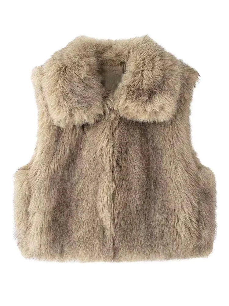 Cralom Women's Faux Fur Winter Vest Coat 2024 - Sleeveless, Soft, and Stylish