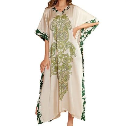 Cralom Printed Long Nightdress for Women in Elegant Spring Design