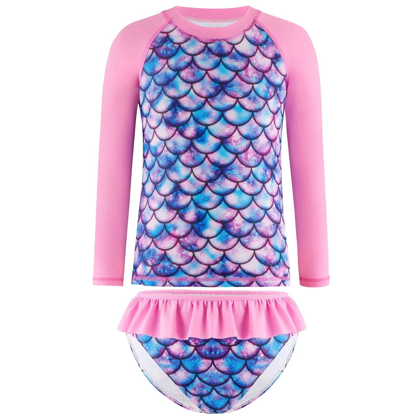 Cralom 3D Scale Print 2-Piece Kids Girl Swim Set