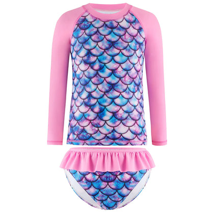 Cralom 3D Scale Print 2-Piece Kids Girl Swim Set