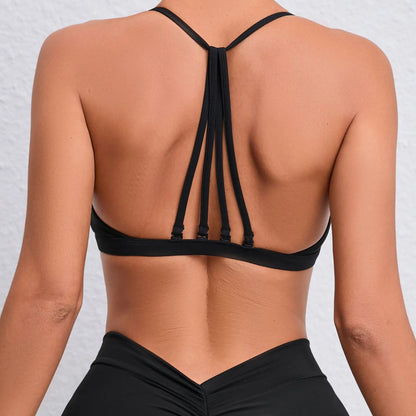Cralom Seamless Racerback Yoga Bra - High Support & Sweat-Wicking