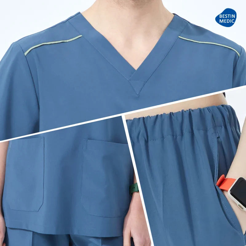 Cralom Men's Stretch Medical Scrub Uniforms - Ultra Soft Workwear Outfit