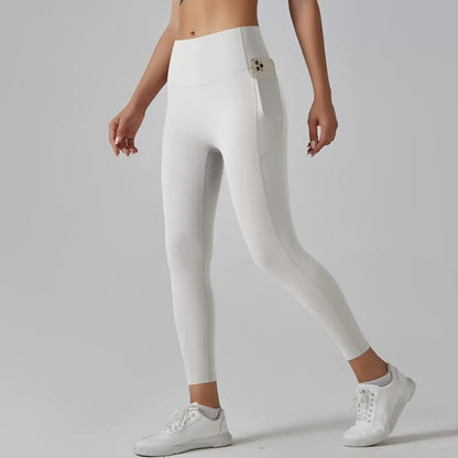 Cralom High Waist Yoga Pants with Side Pockets & Hip Scrunch