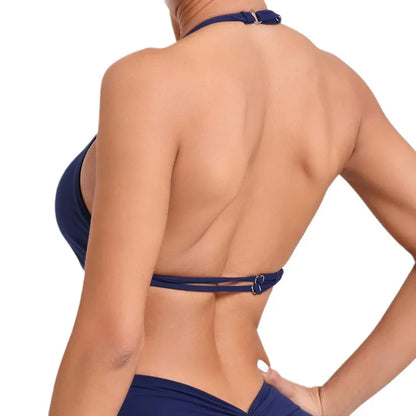 Adjustable Yoga Sports Bra for Women by Cralom: Halter Cross-Back Workout Top