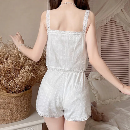 Cralom Women's Summer Camisole Sleepwear Set - Camisole & Shorts - Korean Style