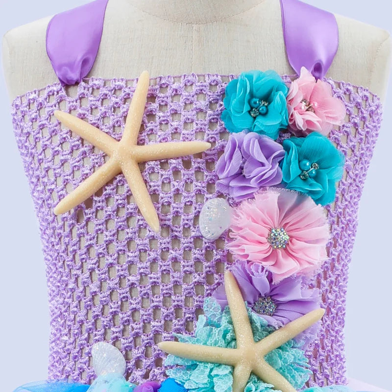 Cralom Mermaid Princess Tutu Dress - Ocean Themed Party Costume