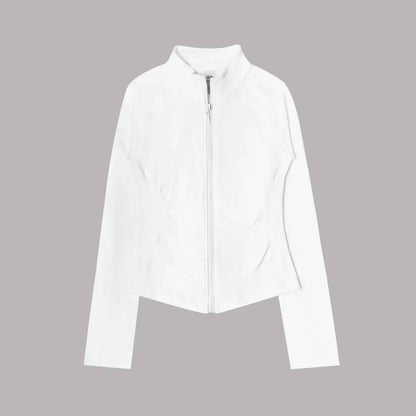 Cralom Zippy Jacket: Women's Seamless Active Wear Gym Top for Running, Yoga & Pilates