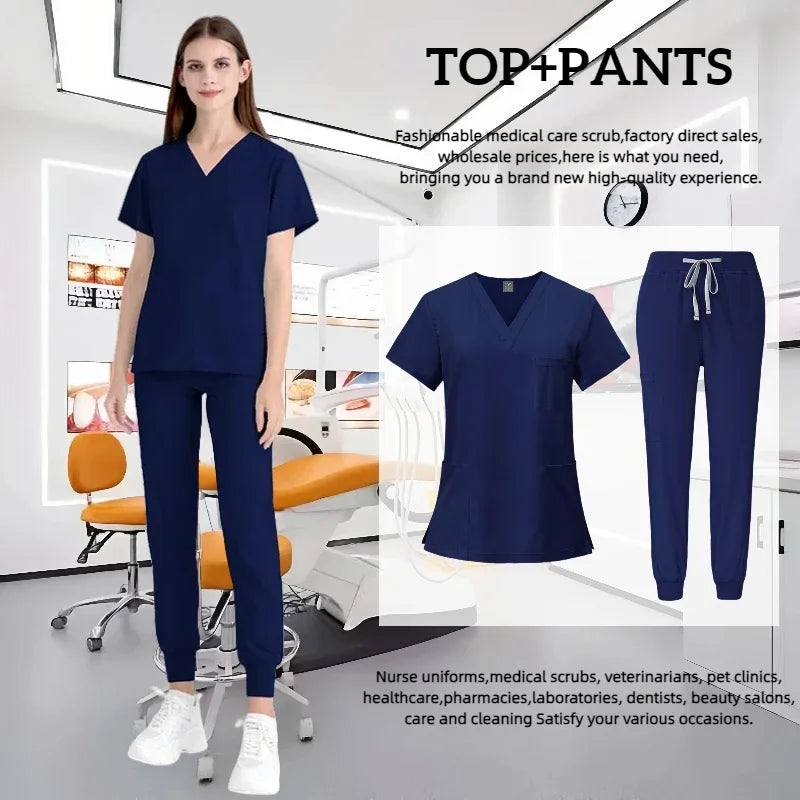 Cralom Spa Doctor Nursing Tunic Set: Scrubs Top + Pant