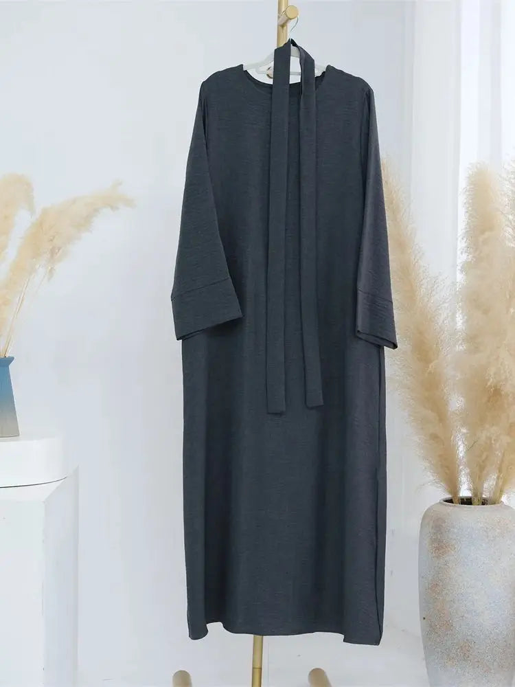 Cralom Ramadan Eid Abaya Dubai Modest Dress Muslim Prayer Kaftan Robe