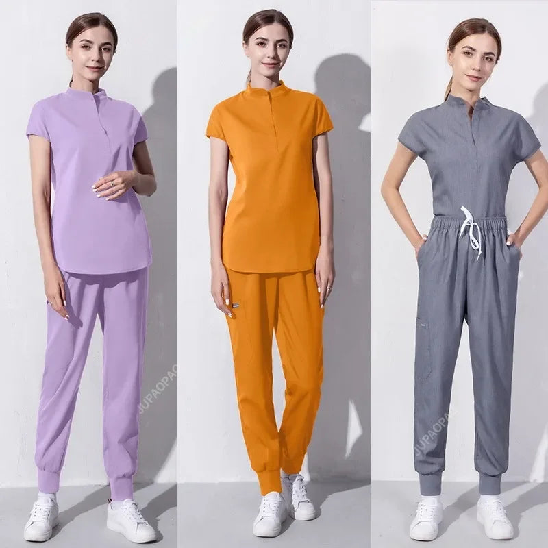 Cralom Women's Short Sleeve Scrub Set - Professional Medical Attire