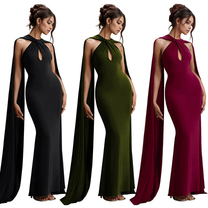 Cralom Women's Elegant Ribbon Solid Color Dress & Casual Long Skirt