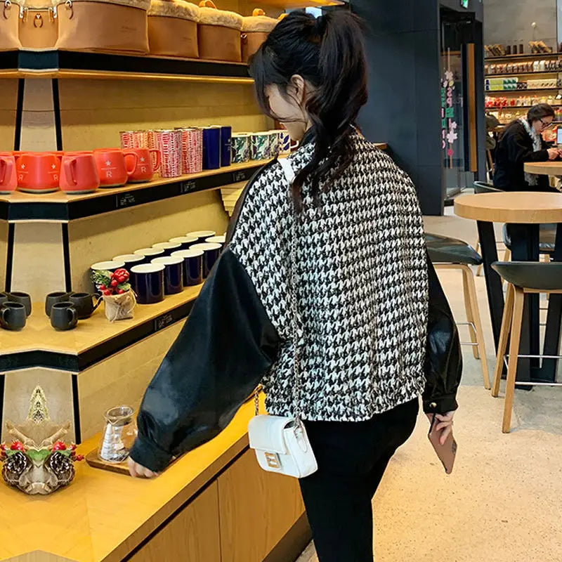 Cralom Women's 2024 Luxury Baseball Crop Jacket Winter Coat for Fashionable Fall Style