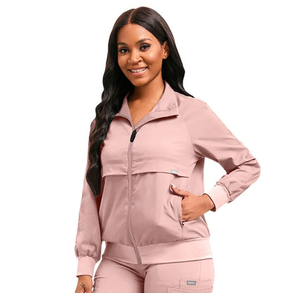 Cralom Pink Winter Scrubs Coat - Nurse Dental Surgery Uniform