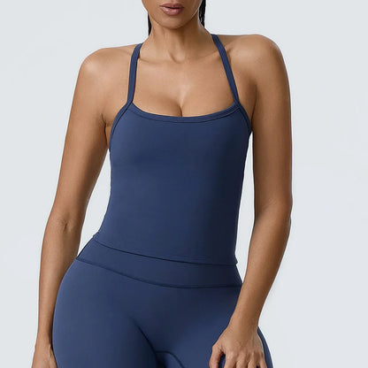 Cralom Yoga Tank Top Women Workout Gym Training Vest Quick Dry Sportswear
