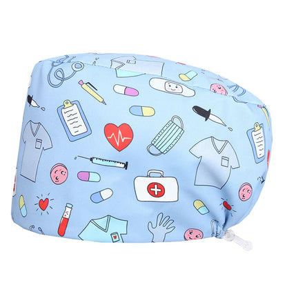 Cralom Silky Scrub Cap with Cordlock Adjustable Elastic Work Hat