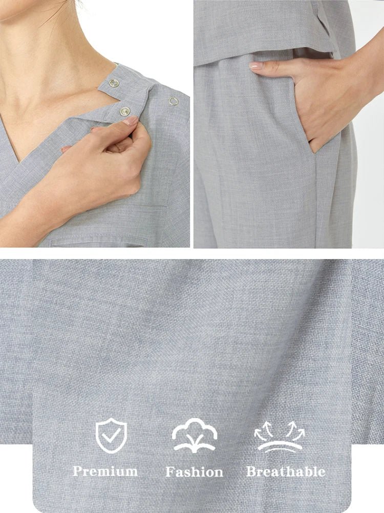 Cralom Stretch Nursing Scrubs - Comfortable Pediatric Nurse Uniforms