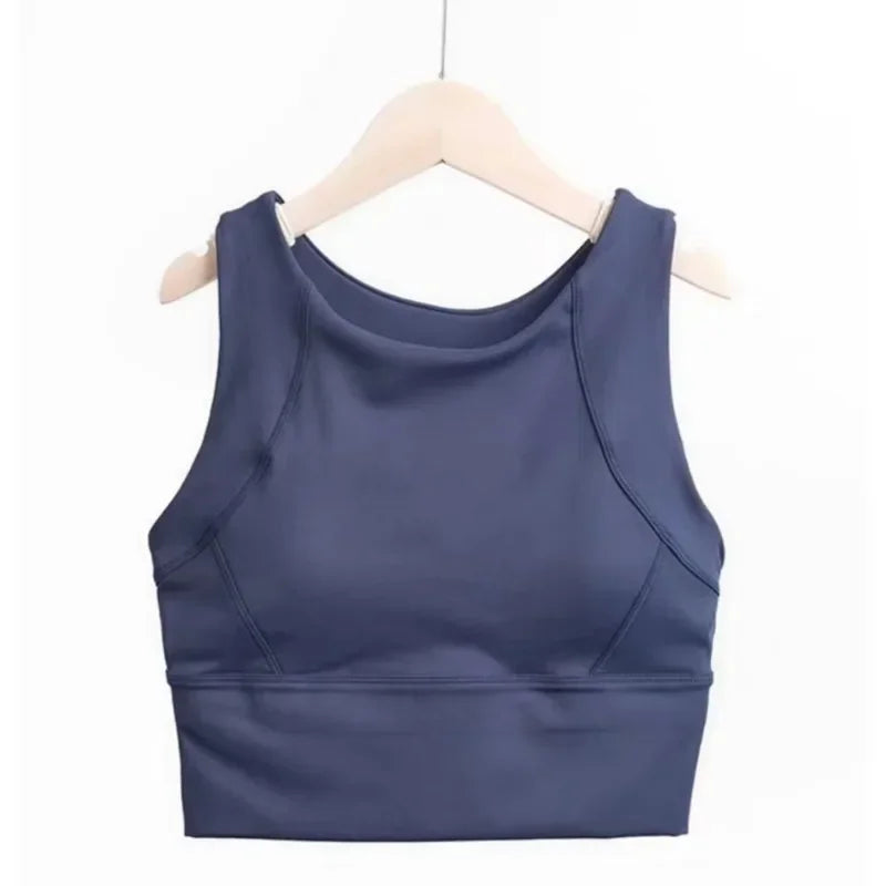Cralom Shockproof Yoga Bra for Women, Quick Dry Gym Crop Top, Running Workout Bra