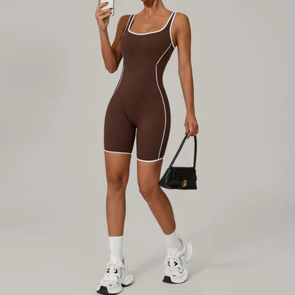 Cralom Seamless Yoga Romper: Fashion Open Back Sculpting Bodysuit