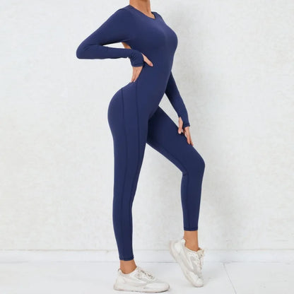 Cralom Backless Yoga Jumpsuit: Sexy One-Piece Butt-Lifting Bodysuit for Women
