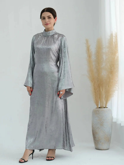 Cralom Ramadan Flare Sleeve Abaya Dress Modest Kaftan Luxury Dubai Abayas