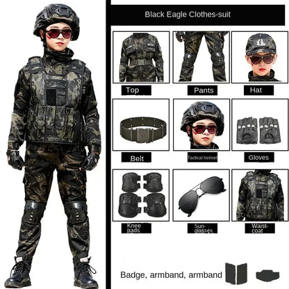 Cralom Kids Special Forces Combat Uniform in Creek Forest Camo