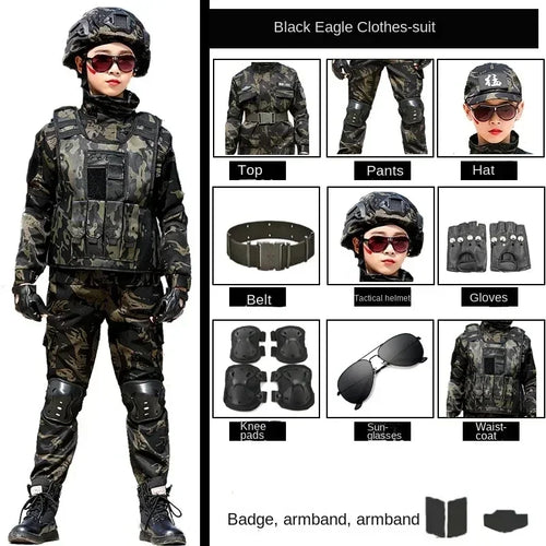 Cralom Kids Special Forces Combat Uniform in Creek Forest Camo
