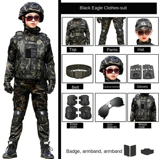 Cralom Kids Special Forces Combat Uniform in Creek Forest Camo