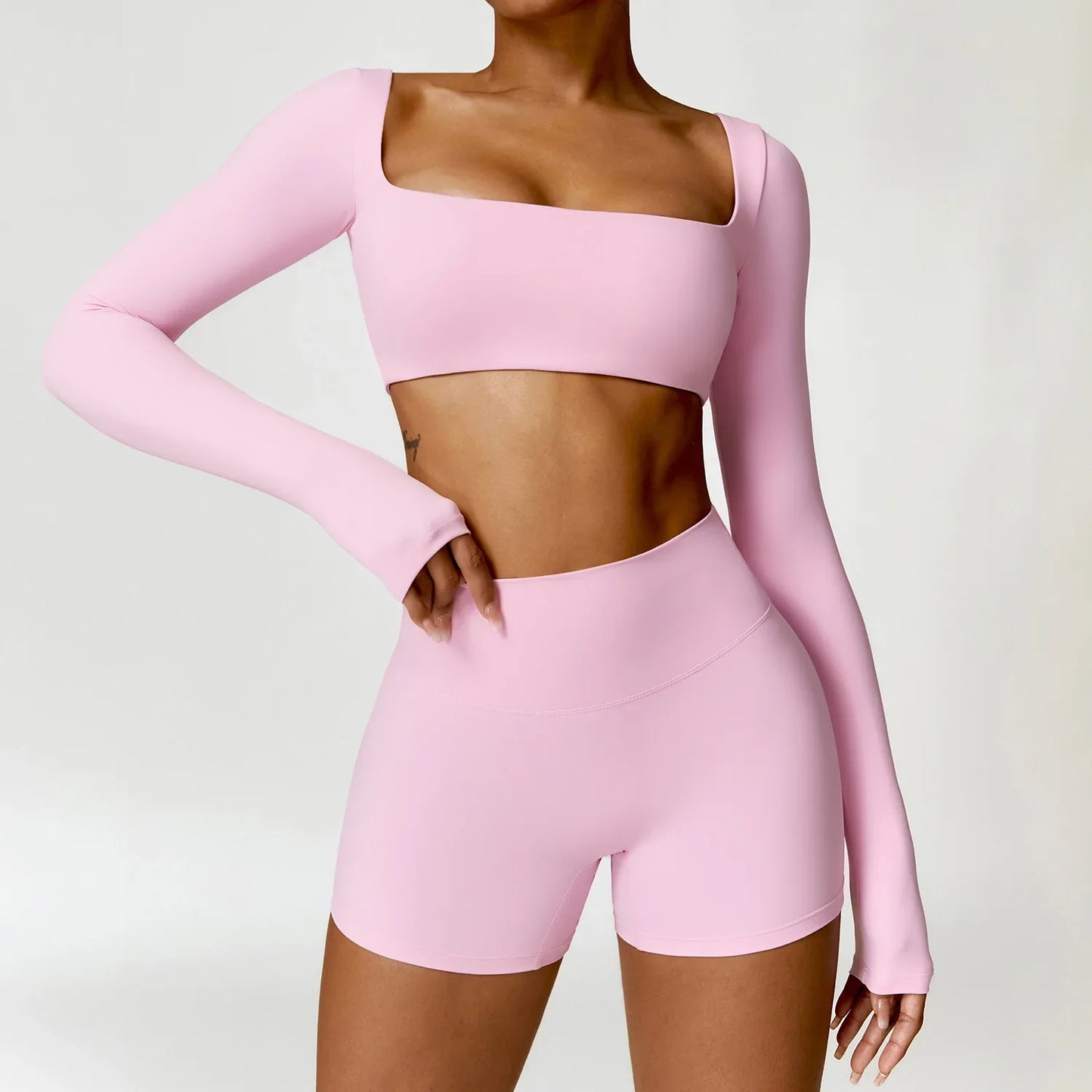 Cralom 2PCS Yoga Set for Women: Quick-Drying Sports Suit for Gym and Running