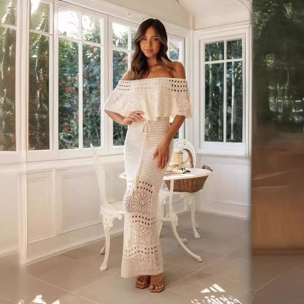 Cralom One Shoulder Lace Up Shawl Dress 2024 - Autumn Color