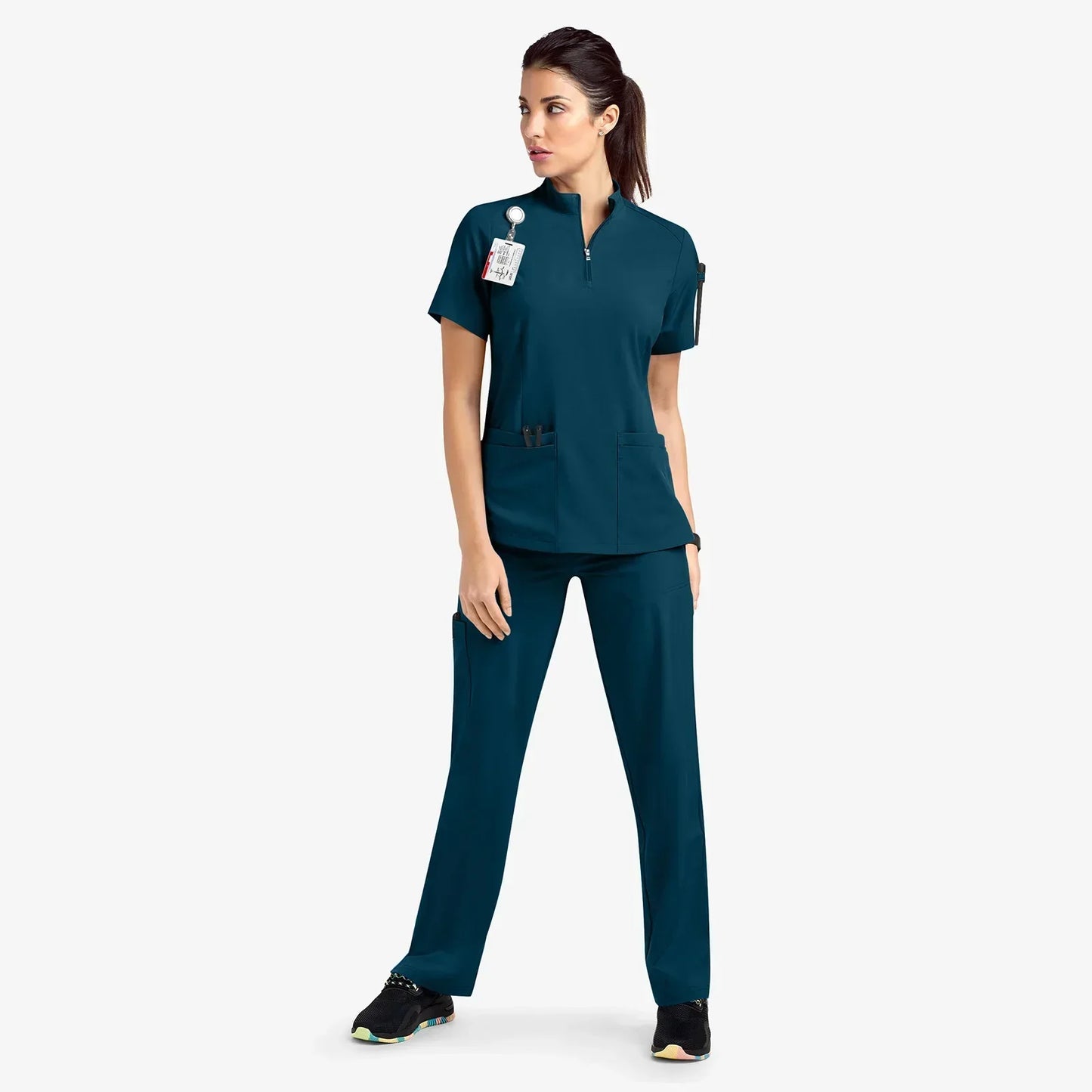 Cralom V-Neck Top & Pant Set: Modern Hospital Workwear