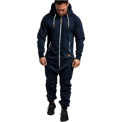 Cralom Men's Hooded Fleece Jumpsuit - Premium Workwear Set