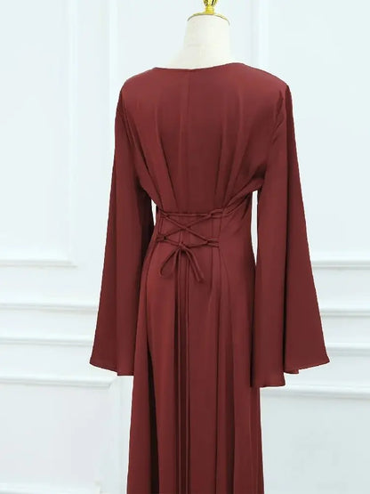 Helyn's Luxury Modest Ramadan Satin Jalabiya Abaya