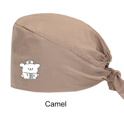 Cralom Women's Solid Scrubs Caps for Medical and Beauty Professionals