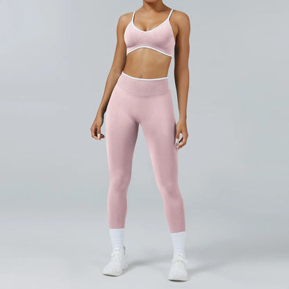 Cralom Seamless Yoga Set: Backless Sports Bra & Quick-Dry Leggings for Fitness