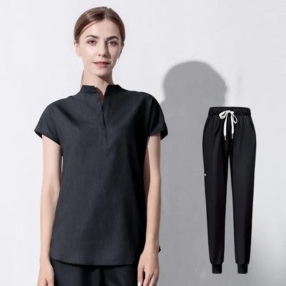 Cralom Women's Short Sleeve Scrub Set - Professional Medical Attire