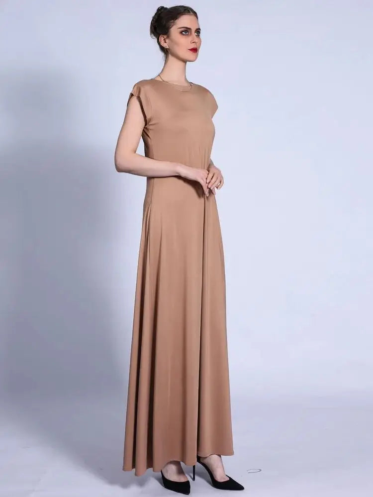 Cralom Ramadan Eid Khaki Abaya Dress for Women