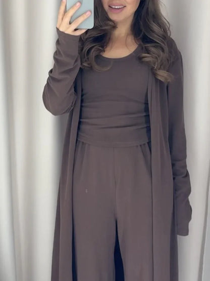 Cralom 3-Piece Summer Club Set: Jacket, Vest, Wide-Leg Trousers
