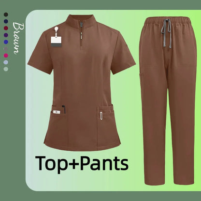 Cralom Unisex V-Neck Medical Scrubs Set - Hospital Work Uniform