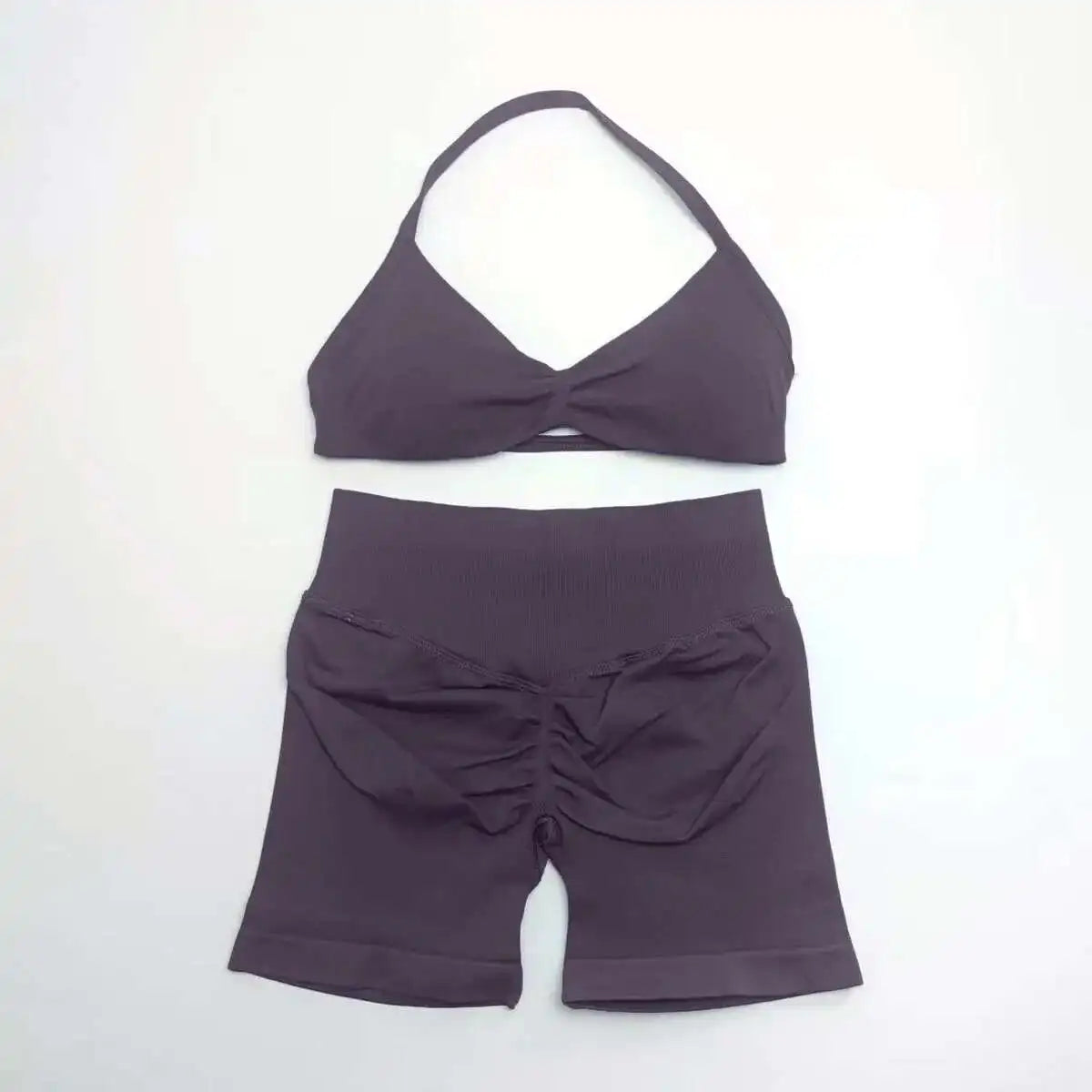 Cralom Strappy Bra & Shorts Yoga Set for Women - Pilates Fitness Sportswear