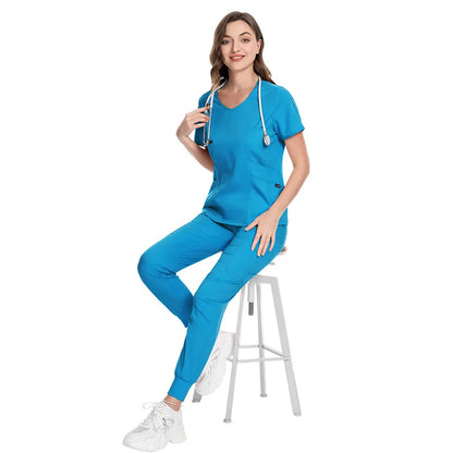 Cralom Women's Medical Scrub Set with Nursing Accessories