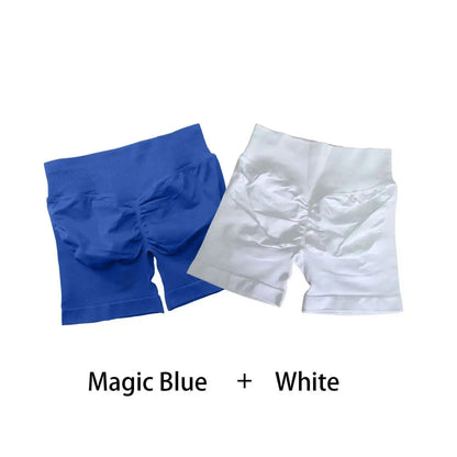 Cralom Seamless Leggings Gym Shorts Set for Women - Push-up Fitness Bottoms