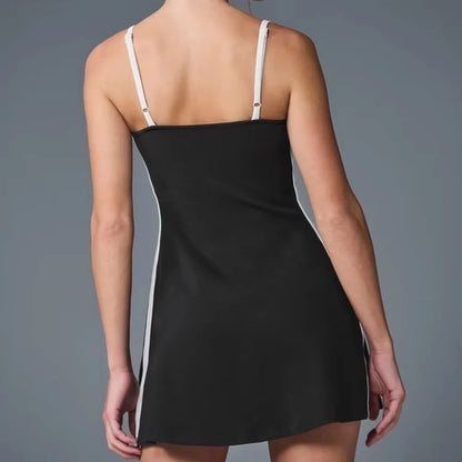Cralom Yoga Tennis Dress Sportswear with Leggings & Sports Pocket
